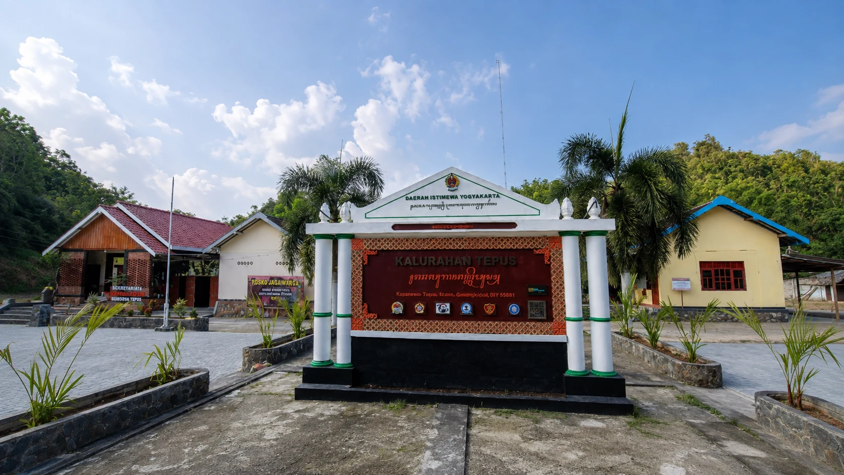 Visualisasi Balai Kalurahan Tepus berdasarkan foto sumber