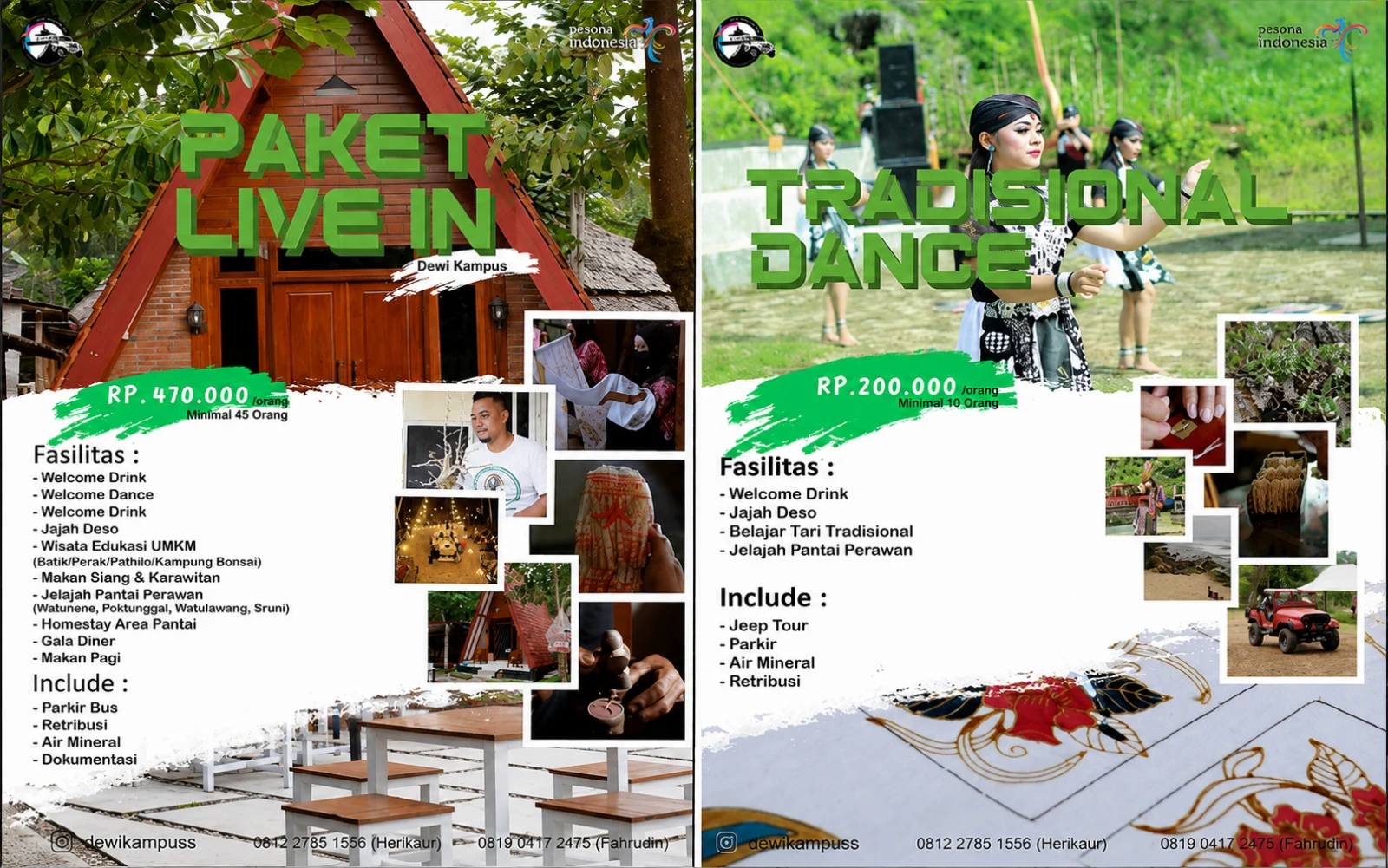 Flyer promosi Paket Live In Dewi Kampus